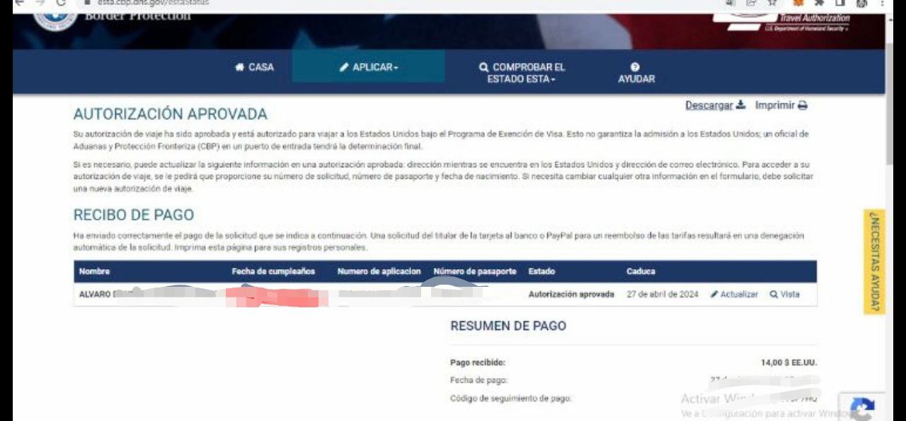Solicitud VISA Waiver Chile aprobada